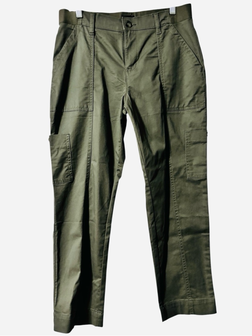 High-Rise Utility Trousers in Olive Green
